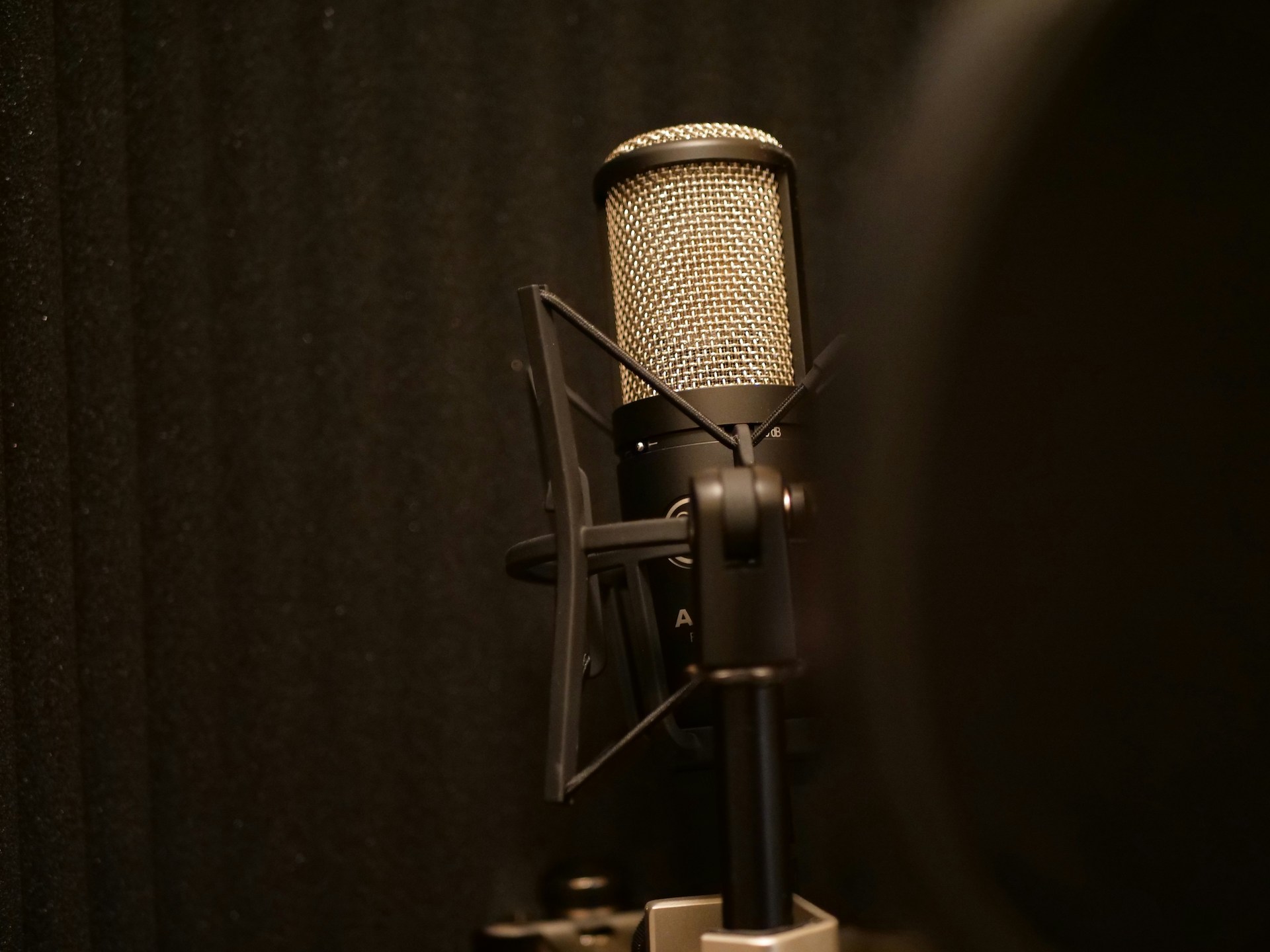 Microphone on a stand indicating my voice clone